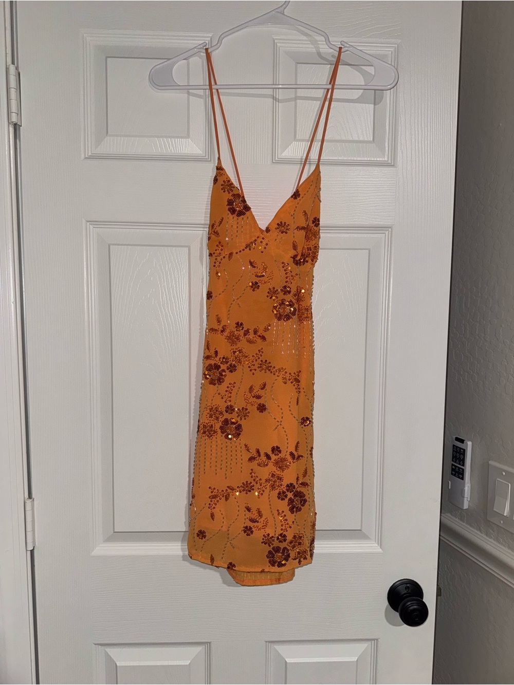 Sparkly Rhinestone Dress in Orange